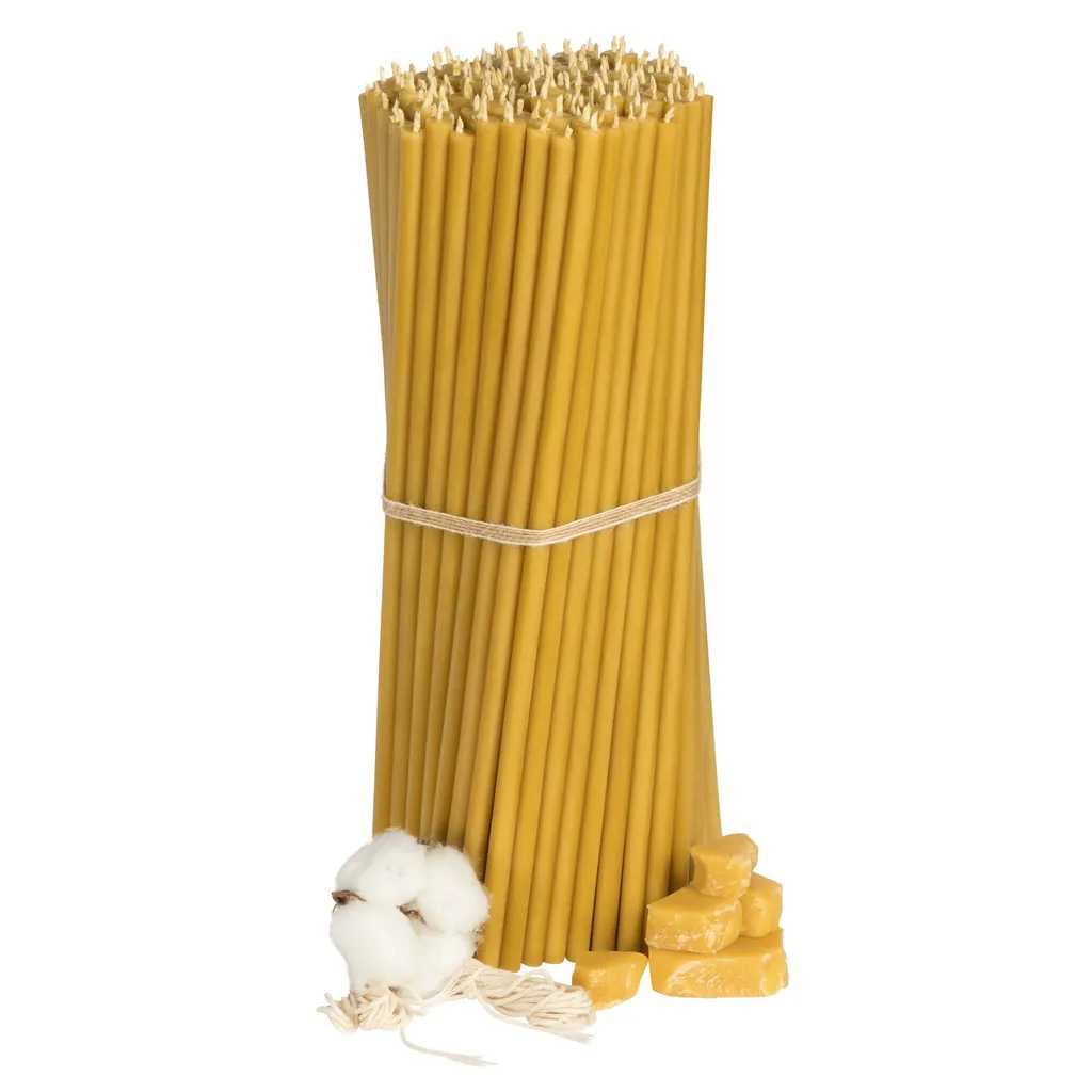 Candele di cera d'api "Jantarnie" da 2 kg confezione N30, 150 pezzi, tempo di combustione 150 min, 29,5 cm
