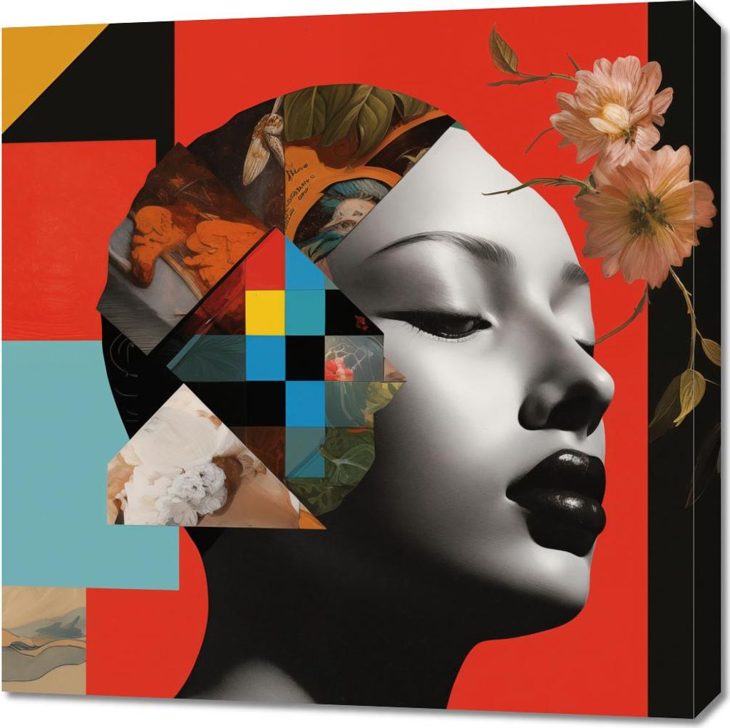 Bild 70x70cm Skulptur der Durchdrungenen Blüte