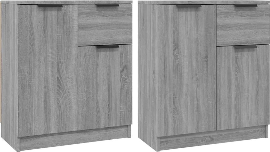 Sideboards 2 Stk. Grau Sonoma 60x30x70 cm Holzwerkstoff