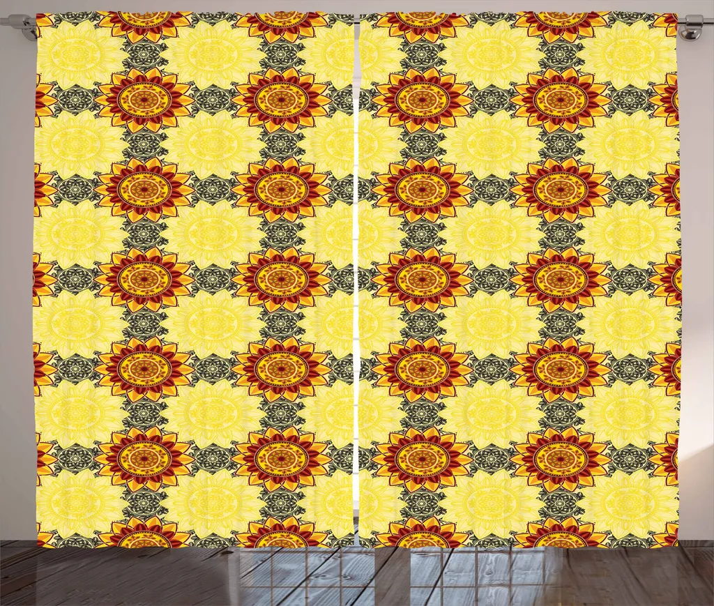 Tenda Arredo ABAKUHAUS Giallo Nero 280x175 cm - Mandala Rustico