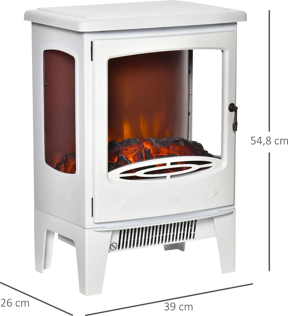 Chauffage Cheminée Électrique Mobile - Effet Feu de Bois et Éclat Réglable - 2