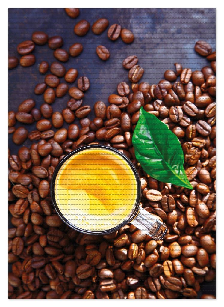 Wallario Duschmatte Antirutschmatte Badmatte Fußmatte Kaffee und Bohnen, Größe ca. 70 x 50 cm