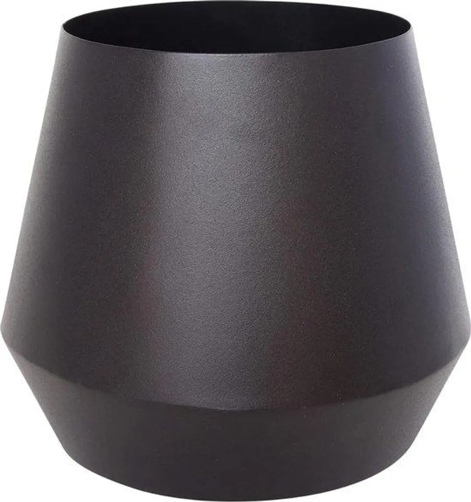 Pot de fleurs métallique noir Ø 22 cm pour plantes de jardin et terrasse