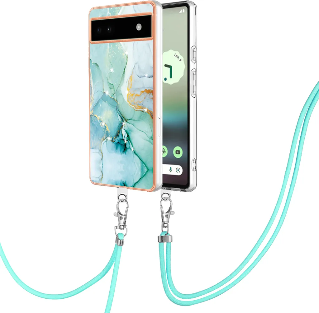 Custodia Google Pixel 6A Verde in TPU | Cinturino Comodo e Sicuro