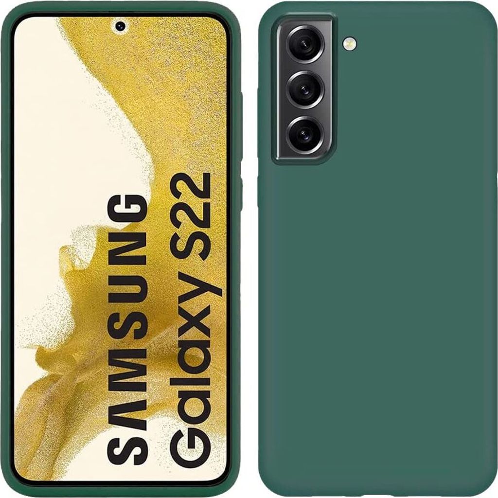 Galaxy S22 5G Hülle, Flüssig Silikon Weich Gummi Schutzhülle für Samsung Galaxy S22 5G Nachtgrün