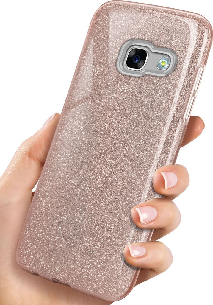 GLITTER-Case für Samsung Galaxy A3 (2017), Farbe:Gloss - Rosé