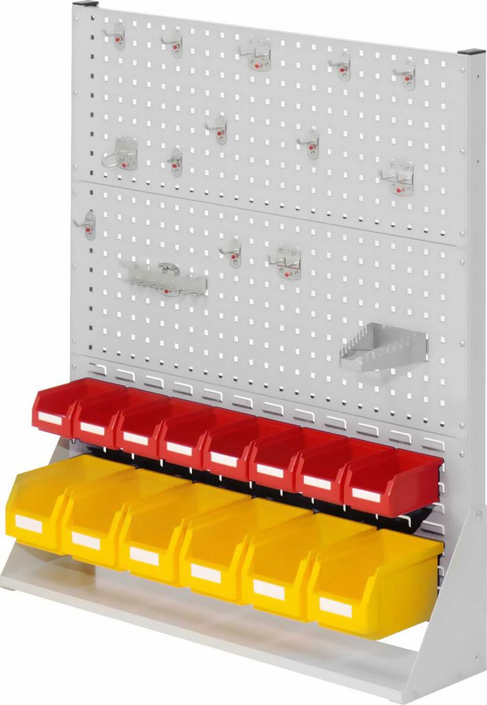Kappes RasterPlan Stellwände einseitig Größe #3 - 2x Lochplatten 1x Schlitzplatte 1x Zubehörsortiment 29-teilig Lichtgrau RAL 7035