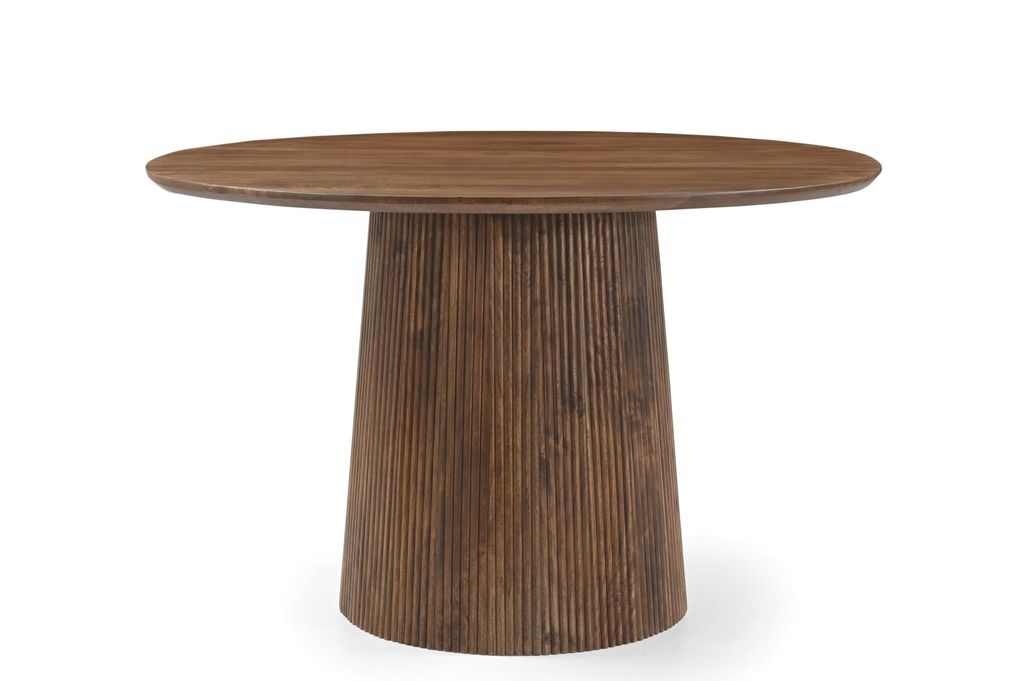 Marmoholz - Bellagio Esstisch rund Ø120 cm x H76 cm – Massivholztisch aus Mangoholz in Braun, eleganter runder Holztisch für im modernen Naturstil