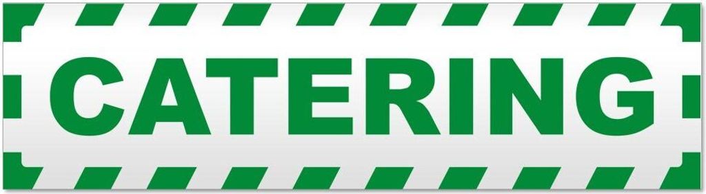 Kiwistar - Autoaufkleber - Grün - 60 x 16 cm - Catering gestreift - Hinweis Aufkleber Sticker für Auto, Kfz, Fahrrad, PKW, LKW