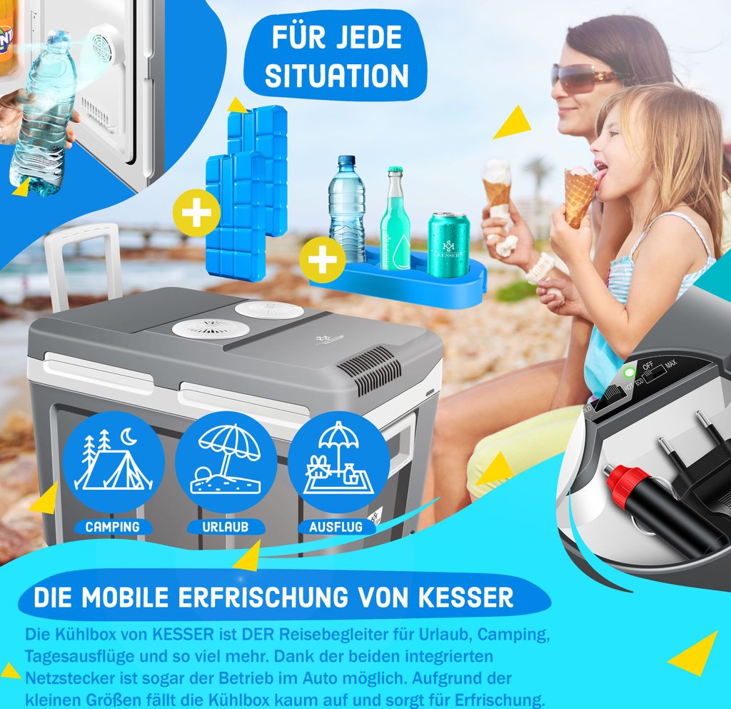 KESSER® Kühlbox 40L mit Rollen | zum Warmhalten und Kühlen Produktbild 5