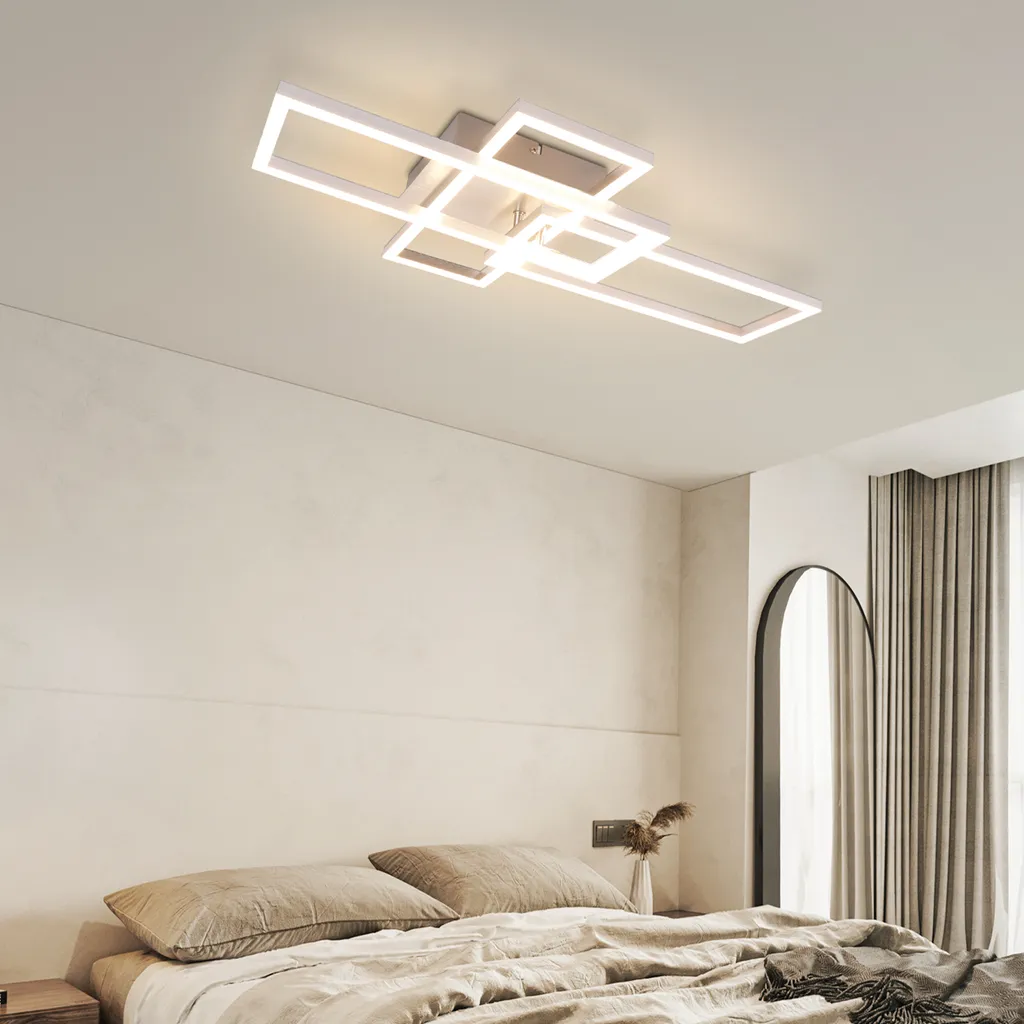 Plafonnier LED moderne pour salon et bureau 72cm Argent Dimmable 48W - 8
