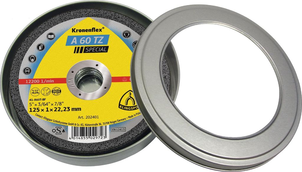 Klingspor A 60 TZ Special Trennscheiben (125 x1 x 22,23 mm, in 10er Dose) 310504