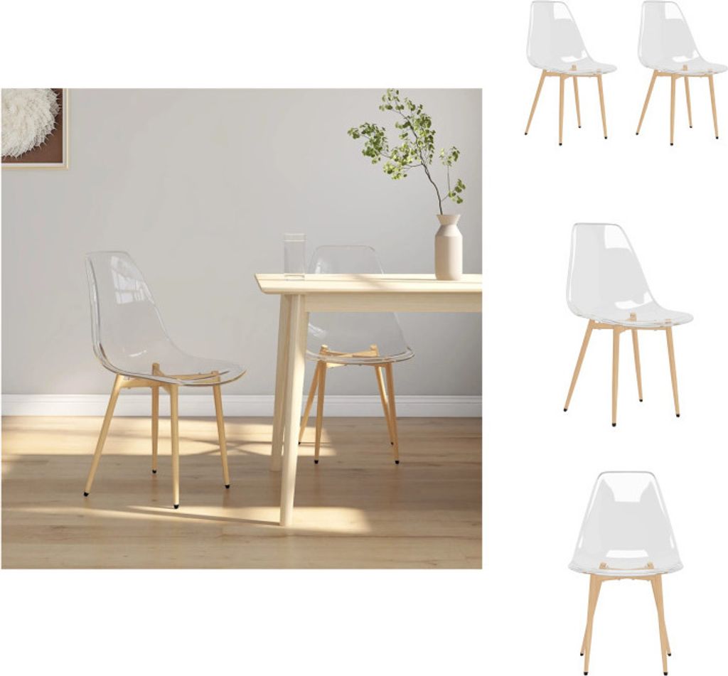 vidaXL Esszimmerstühle 2 Stk. Transparent PET - Esszimmerstühle
