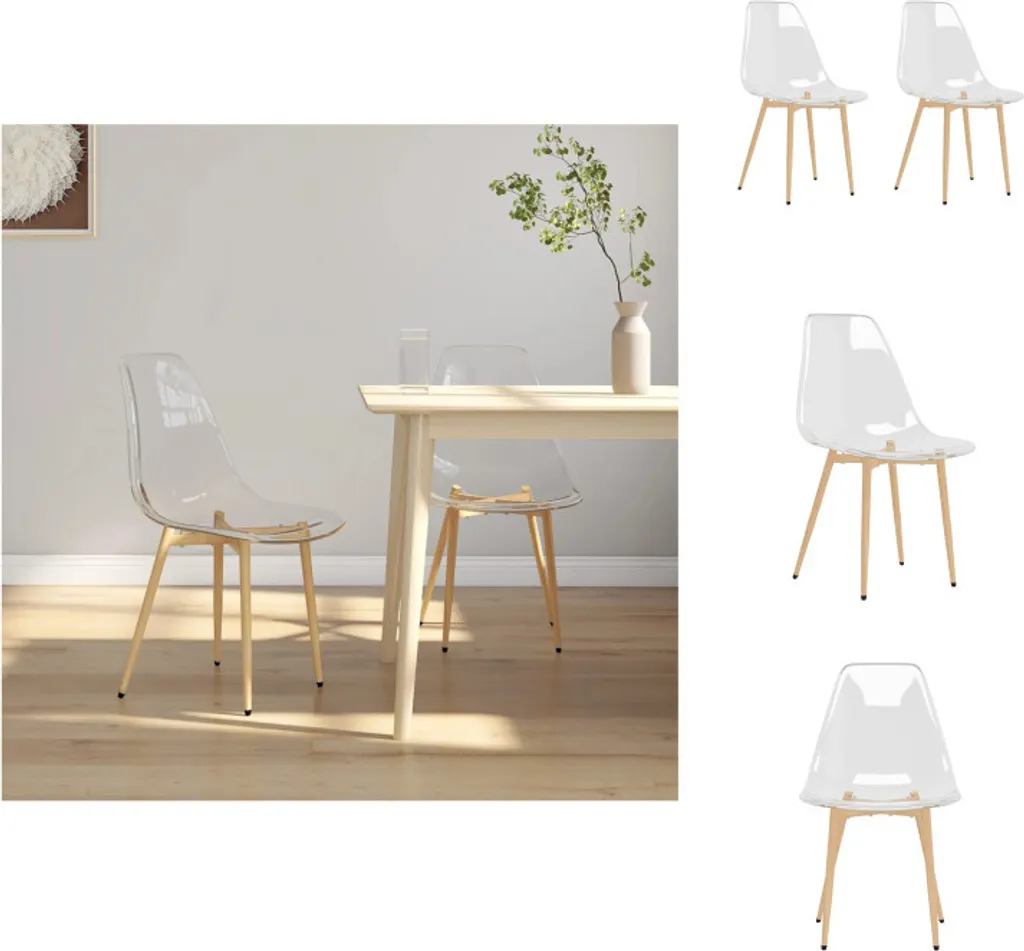 vidaXL Set 2 Sedie Pranzo Trasparenti | Convenienza e Design PET