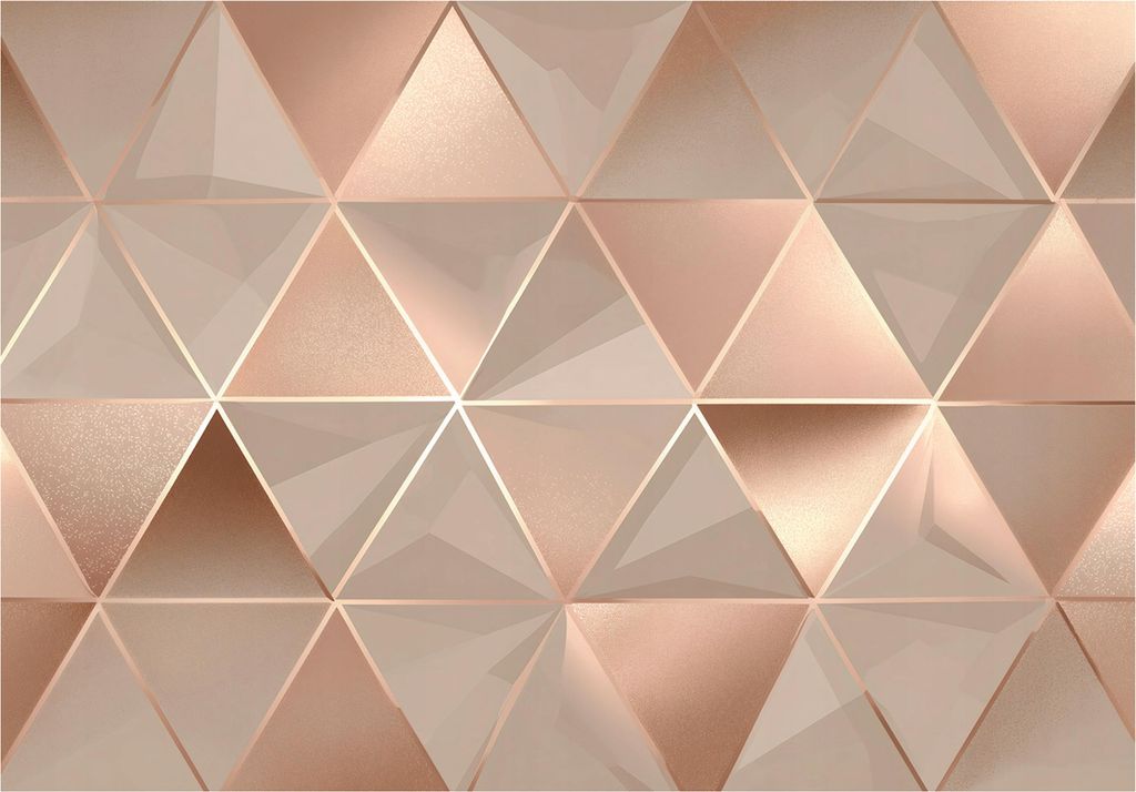 Fototapete Abstrakt Geometrisch Glamour - 400x280 cm - Vliestapete Wohnzimmer Schlafzimmer - Vlies Fototapete Beige - 15944VX8