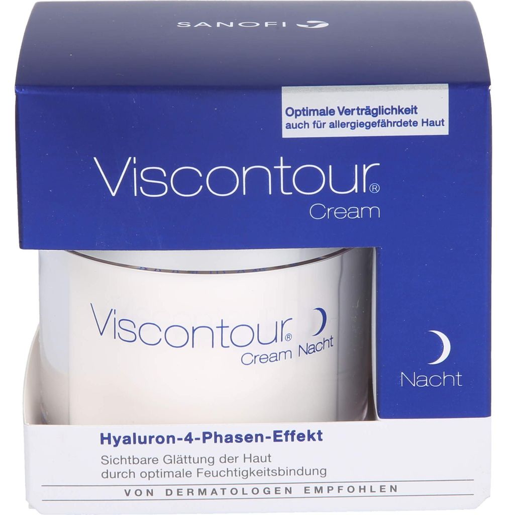 Viscontour Nachtcreme mit Hyaluron für eine sichtbare Glättung der Haut, 50 ml Creme