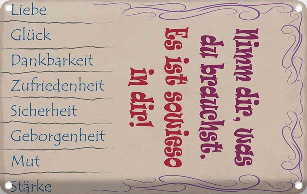 vianmo Blechschild 18x12 cm Nimm dir was du brauchst Liebe Dekoration