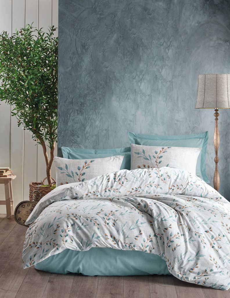 L'Essentiel Linge de Maison, Lendell - Mint, Einzelbett-XXL-Bettbezug-Set (DE), Minze, 100 % Baumwolle, 155 x 155 cm