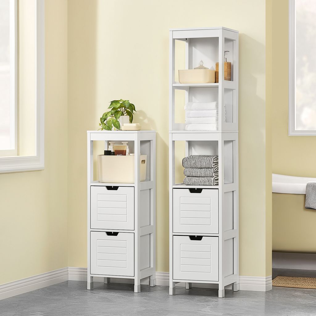 SoBuy FRG126-W Badezimmerschrank Badezimmer Hochschrank Produktbild 3
