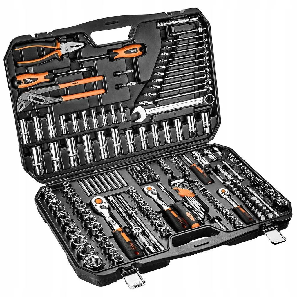 Mallette outillage complète 233 pièces NEO TOOLS anti-boulons grippés