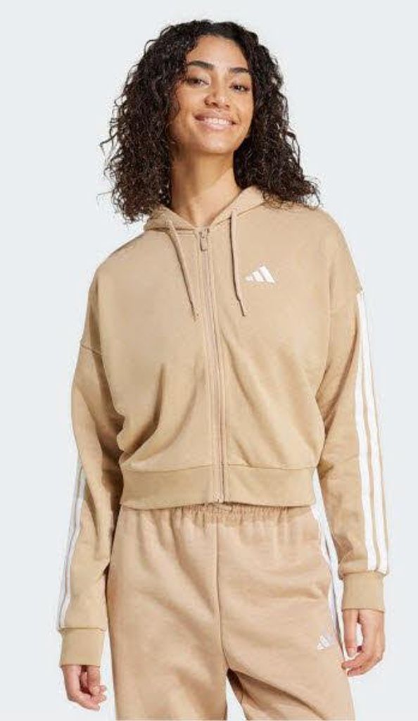 Adidas W 3S FT FZ HD Damen Kapuzenjacke Beige M