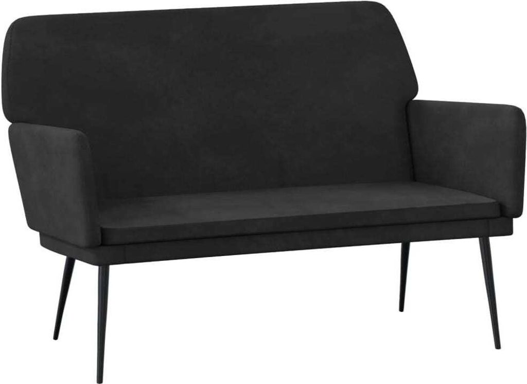 Sitzbank Schwarz 108x79x79 cm Samt