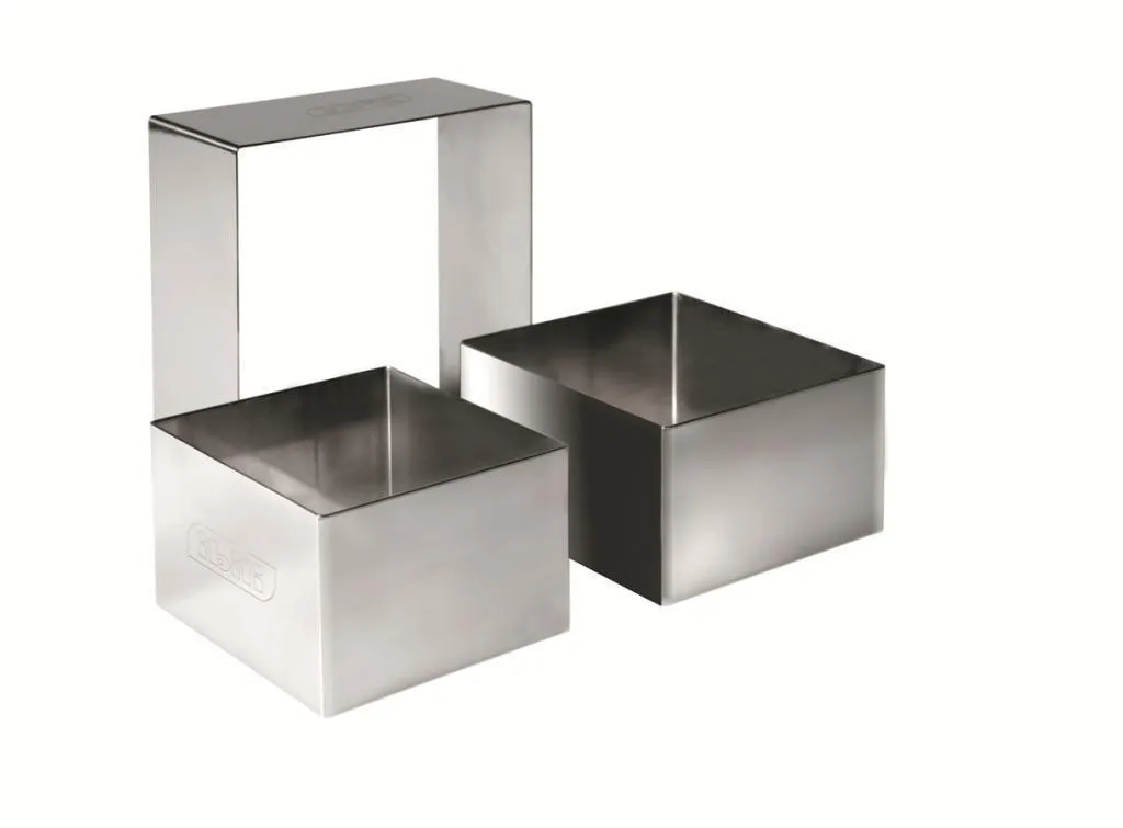 Cercle de présentation carré Ibili 10cm en inox pour dressage plat