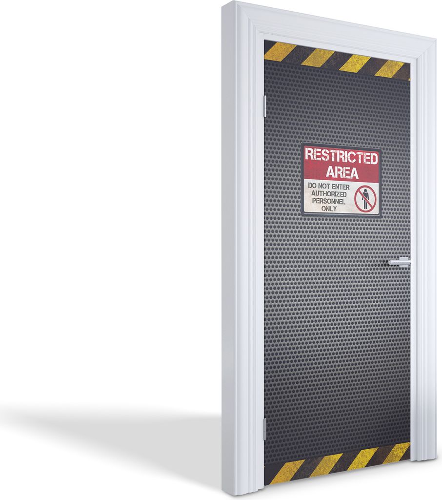 Türfolien Design Selbstklebende Wandsticker Türtapeten - Sperrzone - 95 x 205 cm