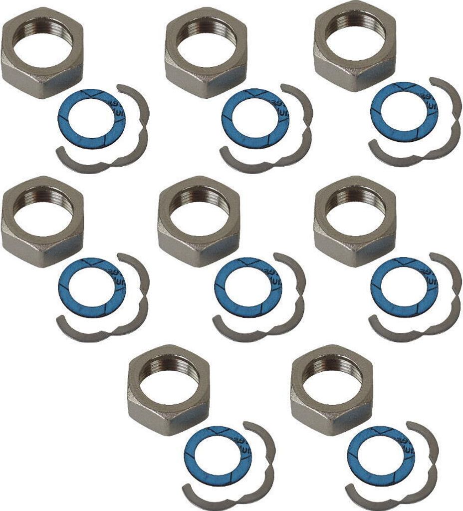 8er Anschluss Set DN8 - DN32 für Edelstahl Wellrohr 3tlg. Verschraubung Solarrohr Fitting Montage, Set-Größe:DN20 - 1'' Anschlüsse