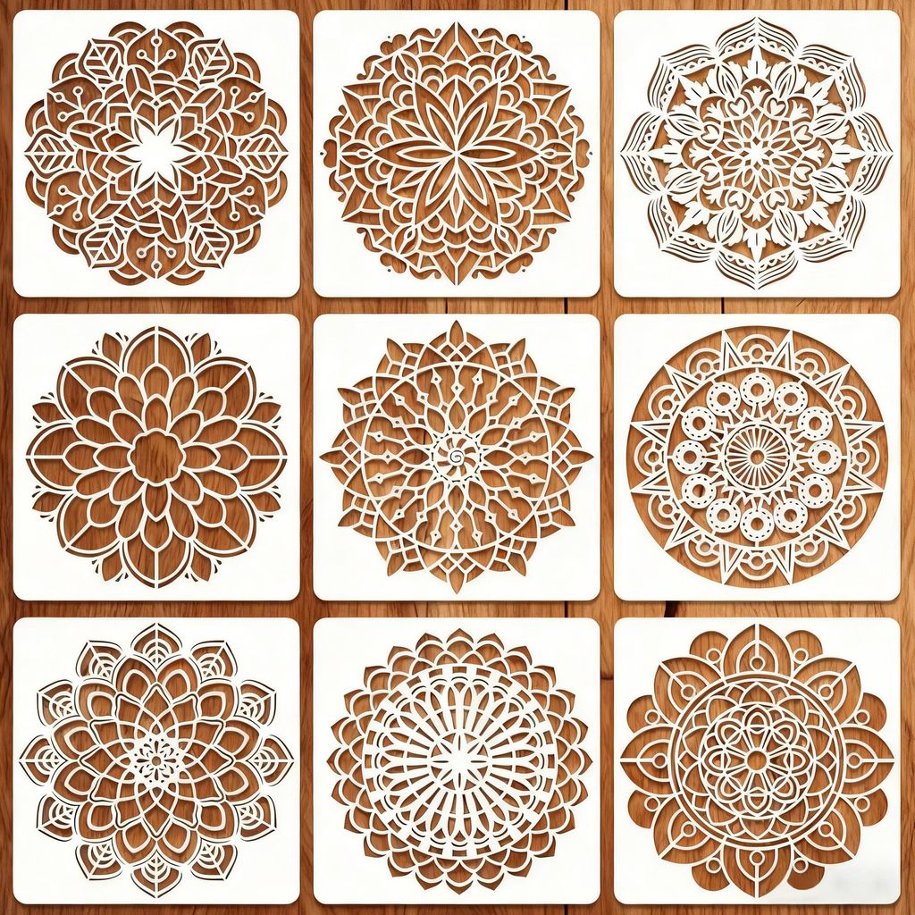 9 Stück Malvorlagen Wiederverwendbare Schablonen Bastelvorlagen Schablonen Zum Malen Für Heimdekoration Basteln Scrapbooking 30.5x30.5cm