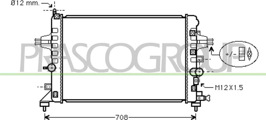 Radiateur PRASCO OP410R002 haute résistance pour Astra H et Zafira B