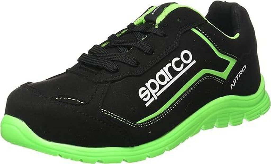 Sparco 07522NRVF Sicherheitsschuhe Nitro Ott S3 SRC, Schwarz/Grün, 48