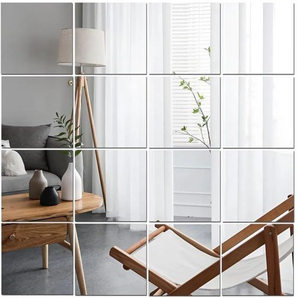 Miroir Mural DIY pour Dressing et Chambre Carreaux Acrylique à Coller