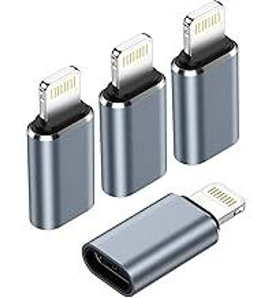 Gaef USB C auf Lightning Adapter (4 Stück), Adapter Lightning auf USBC für iPhone 14/13/12/11/X/i Pad/Airpads, PD Schnelles Laden/Datenübertragu...