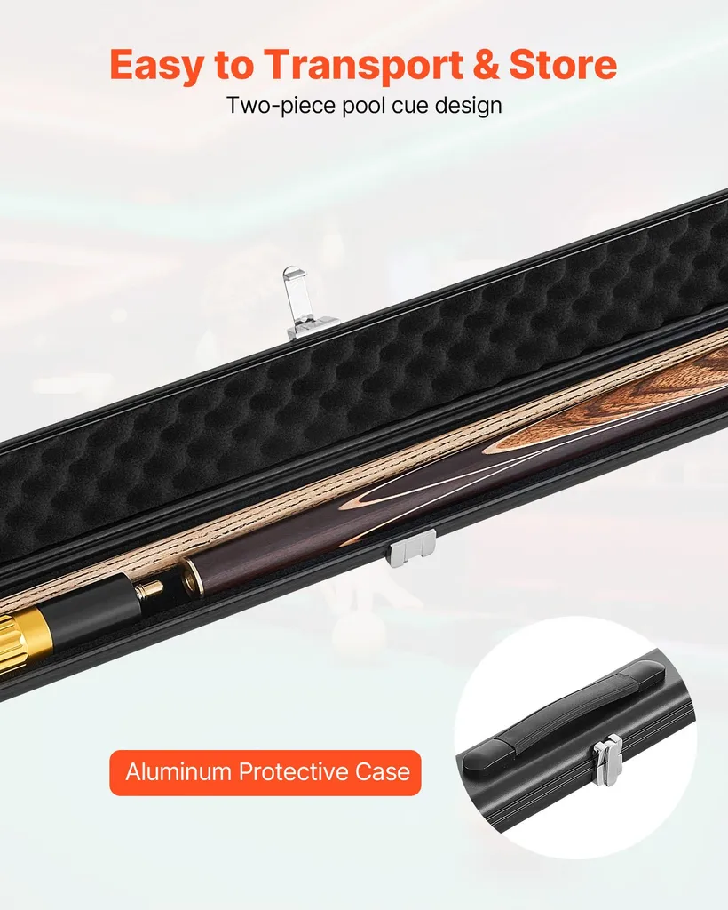 Queue de Billard Anti-Vibration avec Valise de Protection et Rallonge