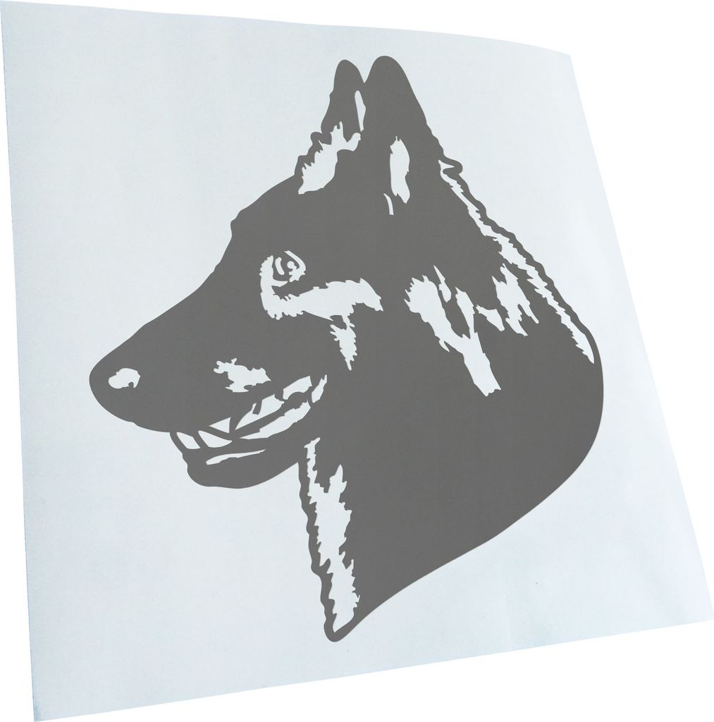 Kiwistar - Autoaufkleber - Belgian Sheepdog Hund - Grau - 50x45cm - Aufkleber für Auto, Laptop, Fahrrad, LKW, Motorrad Mehrfarbig JDM Decal Racing