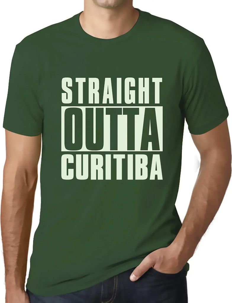 Herren Grafik T-Shirt Direkt aus Curitiba – Straight Outta Curitiba – Öko-Verantwortlich Vintage Jahrgang Kurzarm Lustige Druck Geburtstag Ges...