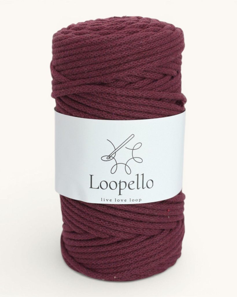 Loopello bavlnené šnúrky Classic, 5 mm, 100 m – bordó Obrázok produktu 