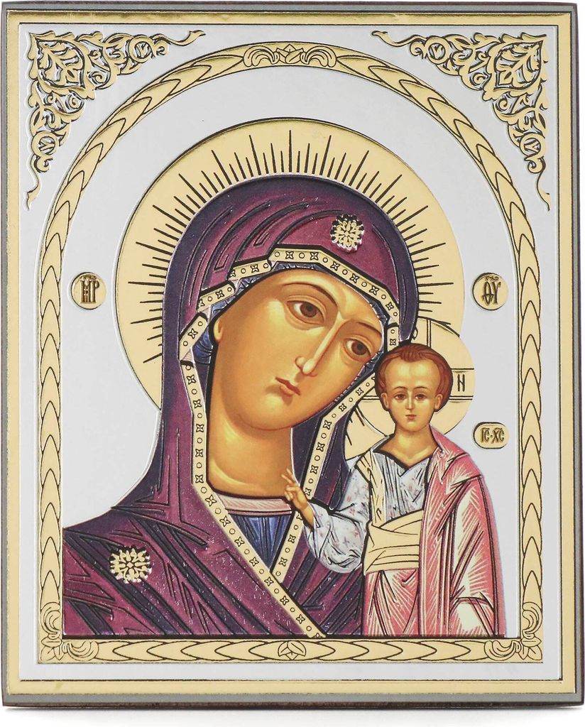 Gottesmutter Von Kazan Holz Ikone 10x12cm christlich orthodox 11349