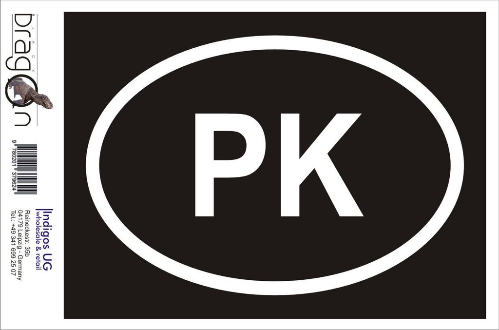 Aufkleber / Autoaufkleber - JDM / Die cut / Auto / OEM - Pakistan PK - 160x110mm pink - Heckscheibe / Heckscheibenaufkleber