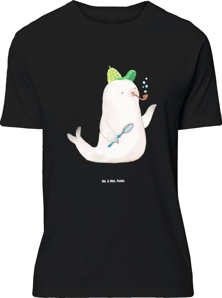 Mr. & Mrs. Panda Größe XL T-Shirt Robbe Sherlock - Schwarz - Geschenk, Lustige Sprüche, Shirt, Tshirt, mit Spruch