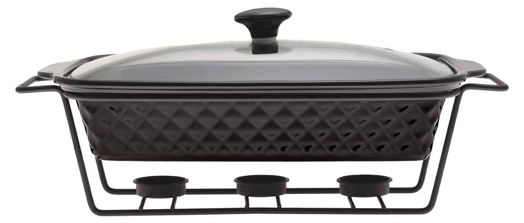 Speisewärmer aus Keramik 3 L Chafing Dish Buffet-Set Keramik-Chafer Buffetwärmer Warmhaltebehälter