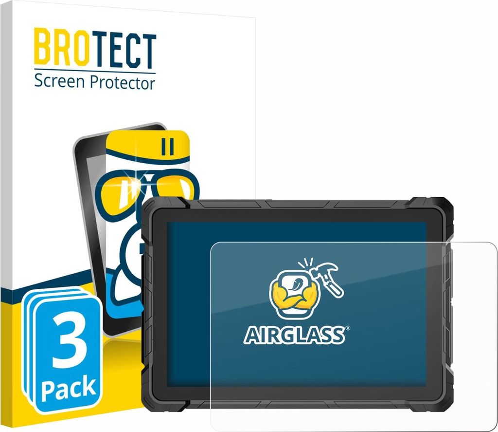 3x BROTECT Schutzglas für Higole F7G Rugged Tablet 10.1" Schutzfolie Panzer Folie Glas Display Schutz klar