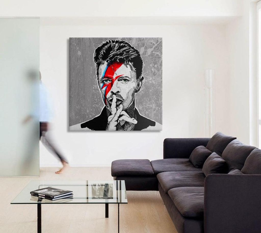 Leinwanddruck David Bowie - Leinwandbild auf Holzrahmen 130x130 cm