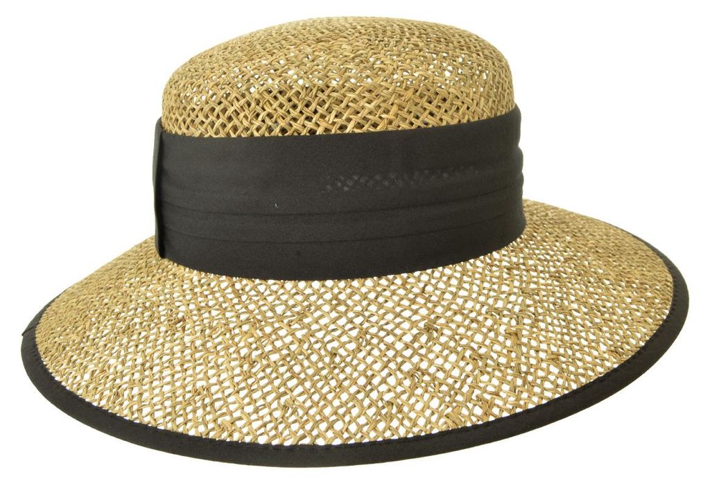 Seeberger luftige Seegras Glocken-Strohhut mit Einfass in beige