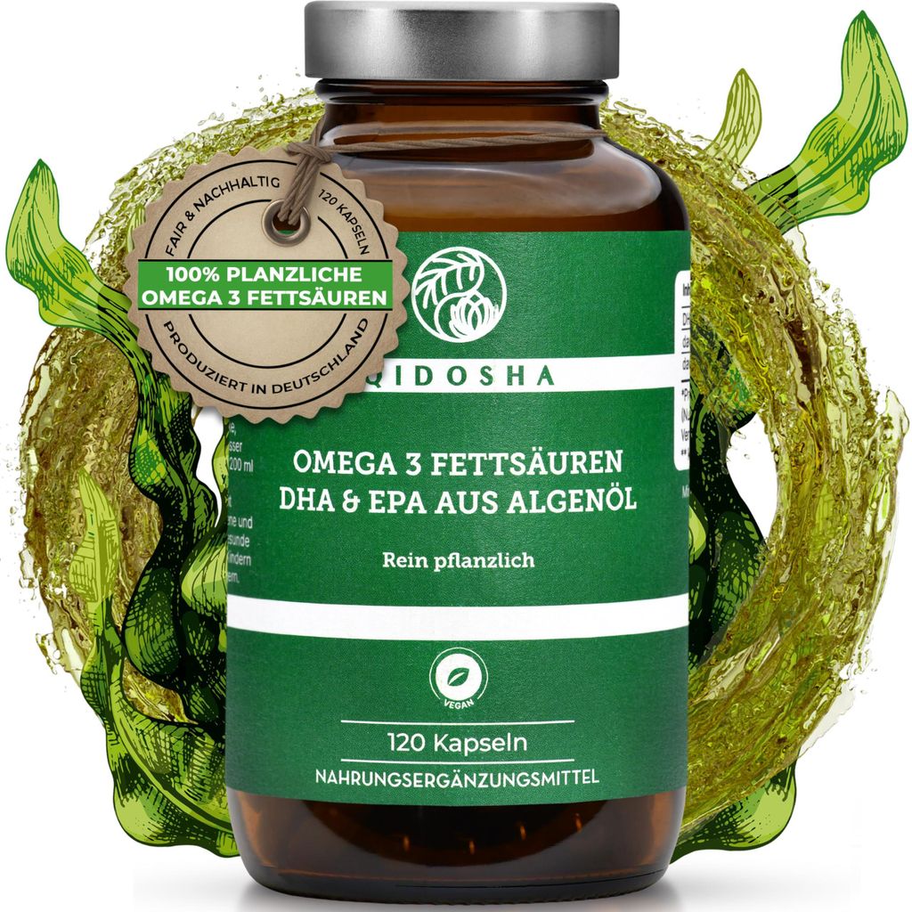 QIDOSHA Omega 3 Algenöl Kapseln hochdosiert, 120 v… – Bild 1