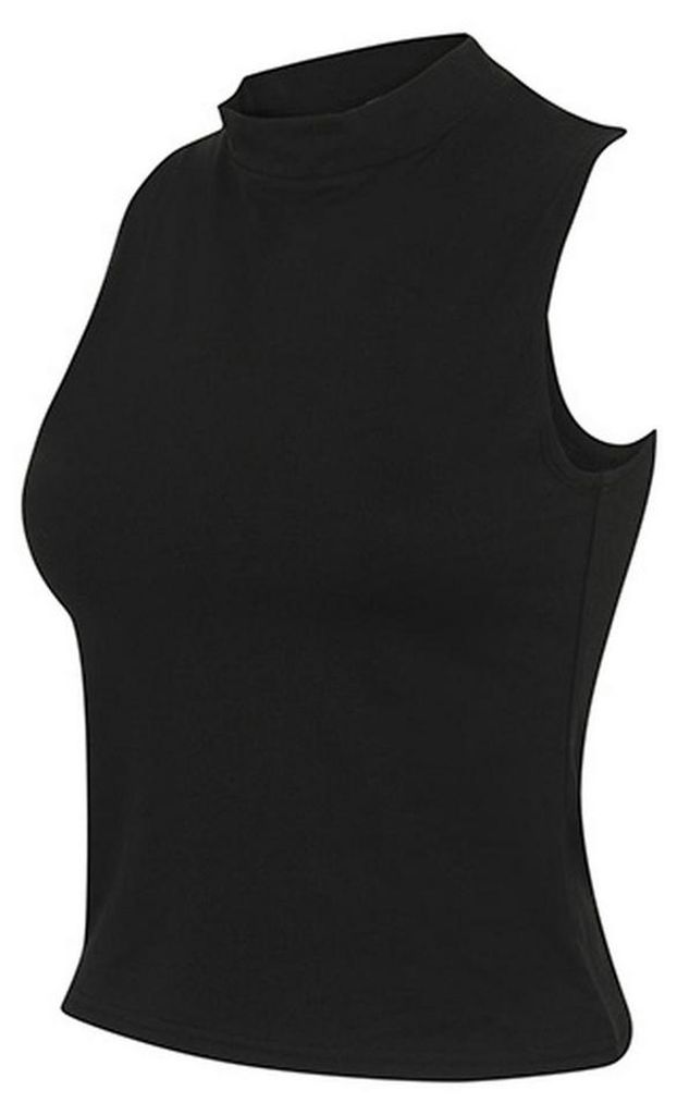 SkinniFit Women - Kurzes Top Hoch geschnitten für Damen LT3806 (L) (Schwarz)