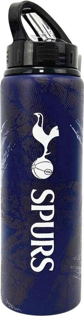 Tottenham Hotspur FC - Gemustert Wasserflasche, Aluminium TA13583 (26 cm x 7 cm) (Marine/Weiß/Blau)