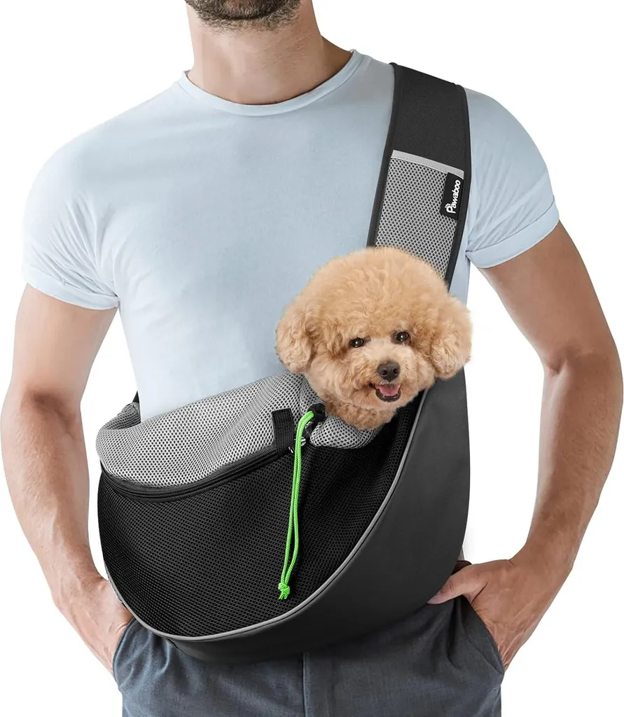 Sac de Transport en Maille Respirante avec Poche pour Petit Chien