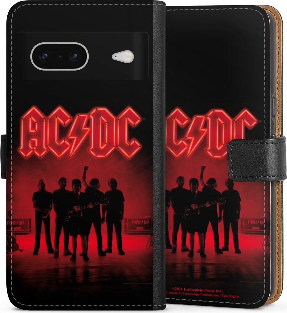 DeinDesign Klapphülle für Google Pixel 7 Handytasche Lederhülle Tasche ACDC Band Offizielles Lizenzprodukt